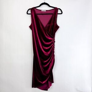 Vintage Guberry Red Sleeveless Velvet Y2K Dress